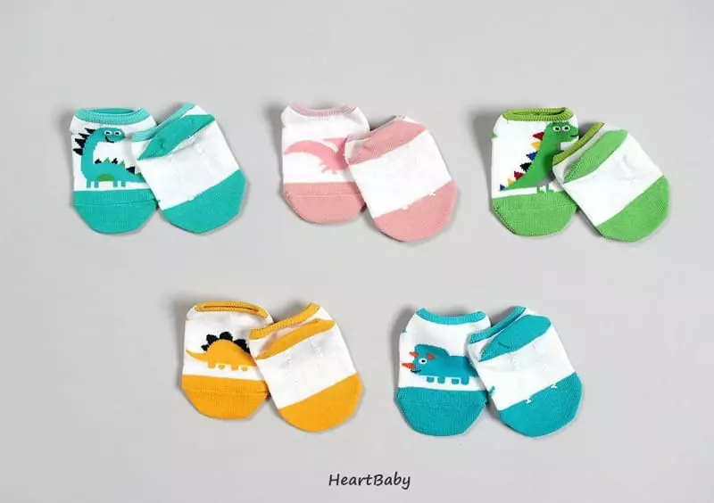Heart Baby - Korean Children Fashion - #discoveringself - Dino Socks Set - 3