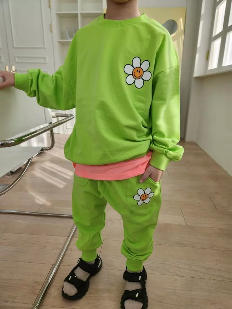Heart Baby - Korean Children Fashion - #littlefashionista - Sun Flower Top Bottom Set - 5