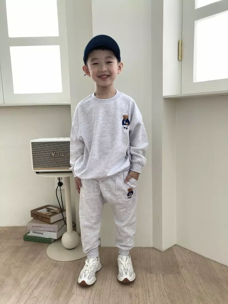 Heart Baby - Korean Children Fashion - #magicofchildhood - Bear Top Bottom Set - 3