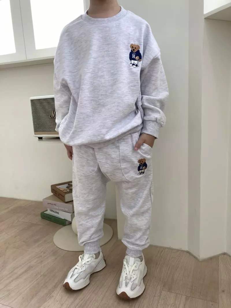 Heart Baby - Korean Children Fashion - #magicofchildhood - Bear Top Bottom Set - 4