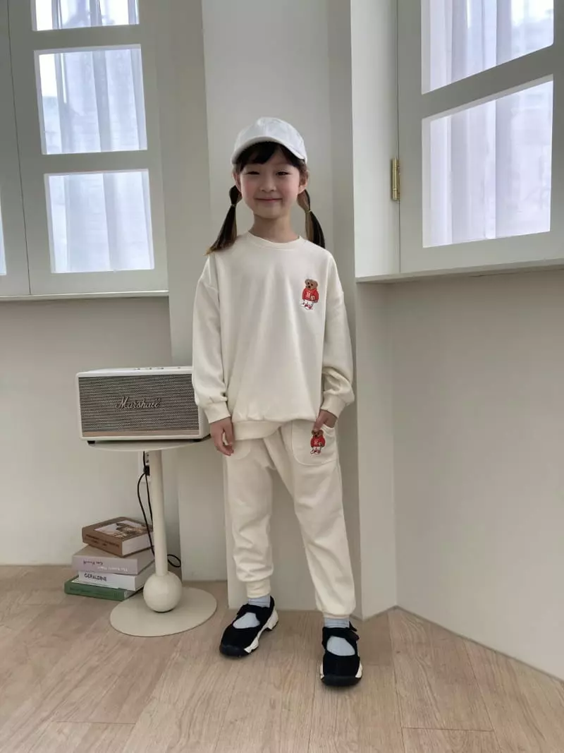 Heart Baby - Korean Children Fashion - #prettylittlegirls - Bear Top Bottom Set - 5