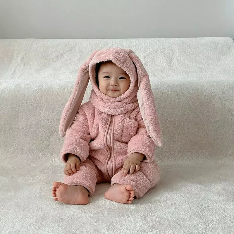 Here I Am - Korean Children Fashion - #prettylittlegirls - Kinder Fleece Baby Bodysuit - 12