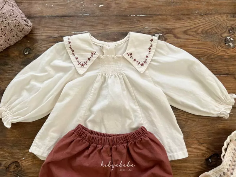 Hi Byebebe - Korean Baby Fashion - #babyfever - Flua Embrodiery Top Bottom Set - 8