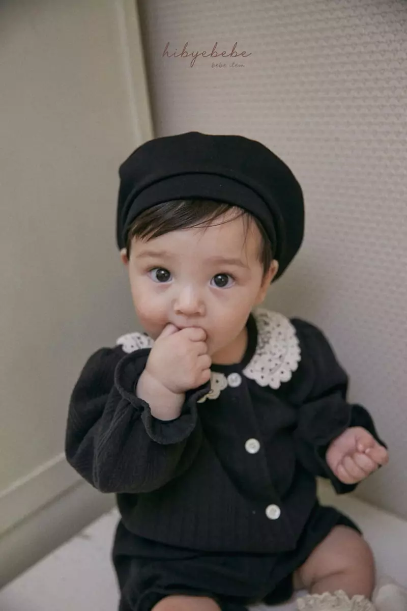 Hi Byebebe - Korean Baby Fashion - #babygirlfashion - Lace Collar Top Bottom Set - 8
