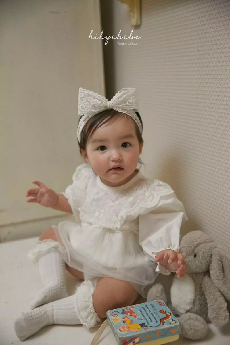 Hi Byebebe - Korean Baby Fashion - #babyoninstagram - Flower Mesh One-piece Bodysuit