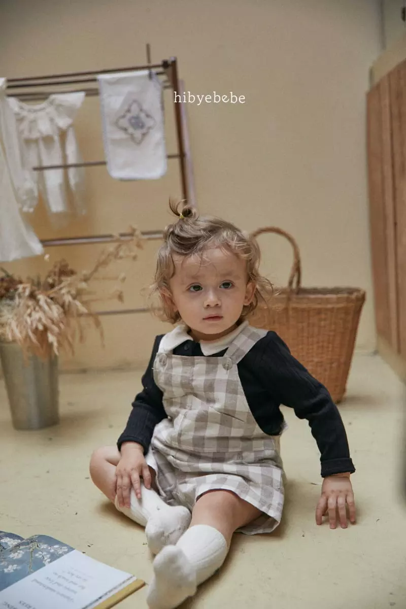 Hi Byebebe - Korean Baby Fashion - #babyootd - Hoi Check Dungarees Pants - 2