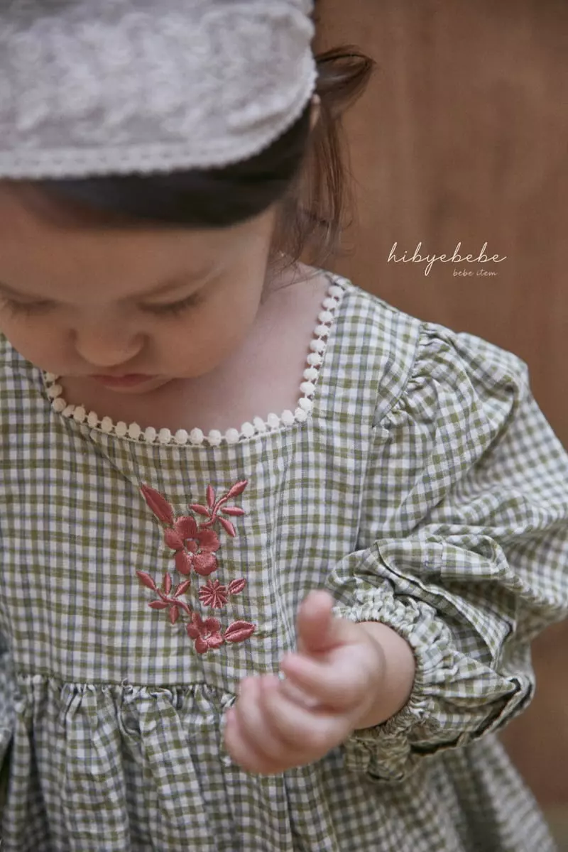 Hi Byebebe - Korean Baby Fashion - #babyoutfit - Bell Check One-piece - 6