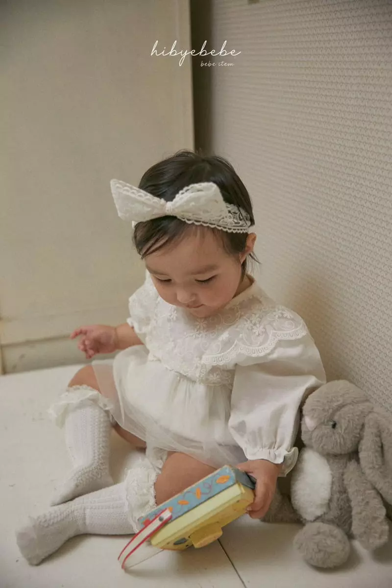 Hi Byebebe - Korean Baby Fashion - #babyoutfit - Flower Mesh One-piece Bodysuit - 3