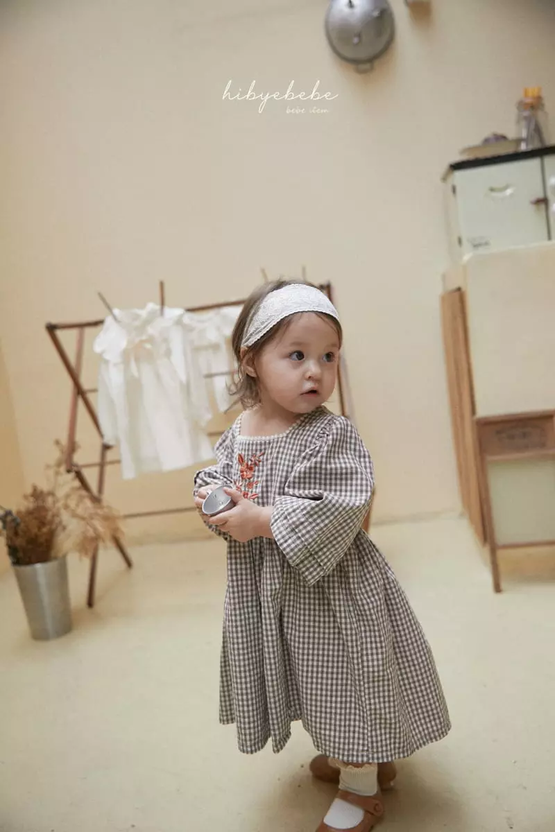 Hi Byebebe - Korean Baby Fashion - #onlinebabyboutique - Bell Check One-piece - 8