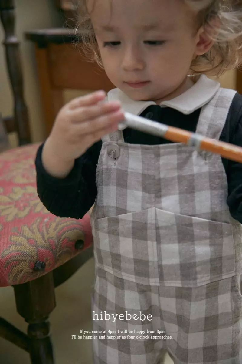 Hi Byebebe - Korean Baby Fashion - #smilingbaby - Hoi Check Dungarees Pants - 8