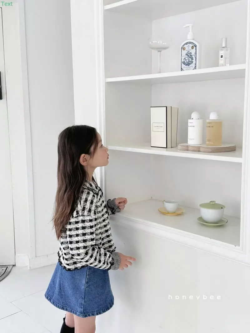 Honeybee - Korean Children Fashion - #designkidswear - Twid Check Cardigan - 4