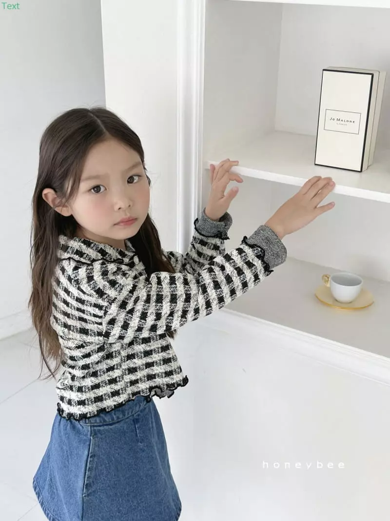 Honeybee - Korean Children Fashion - #kidzfashiontrend - Twid Check Cardigan - 8