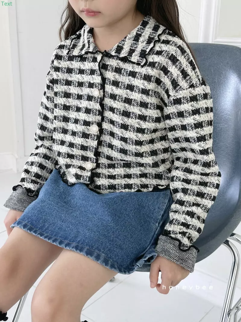 Honeybee - Korean Children Fashion - #magicofchildhood - Twid Check Cardigan - 11