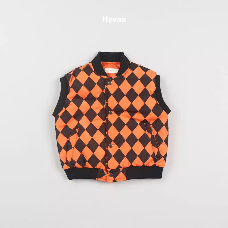 Hyvaa - Korean Children Fashion - #kidsstore - Argyle Padding Vest - 7