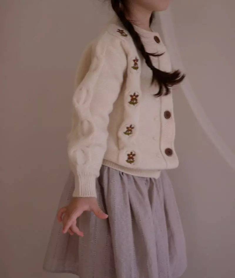 Isis - Korean Children Fashion - #kidzfashiontrend - Twist Flower Cardigan - 8