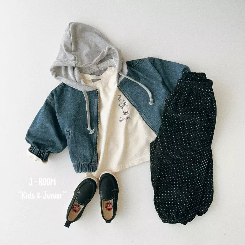 J-Room - Korean Children Fashion - #stylishchildhood - Banding Denim Jacket - 4
