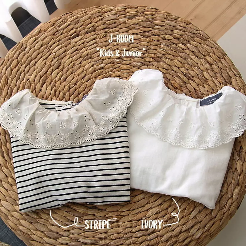 J-Room - Korean Children Fashion - #childofig - Lace Shirring Tee - 2