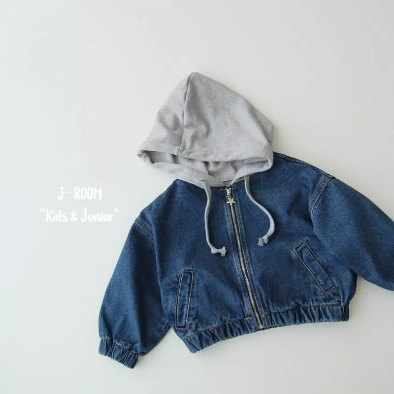 J-Room - Korean Children Fashion - #discoveringself - Banding Denim Jacket - 7