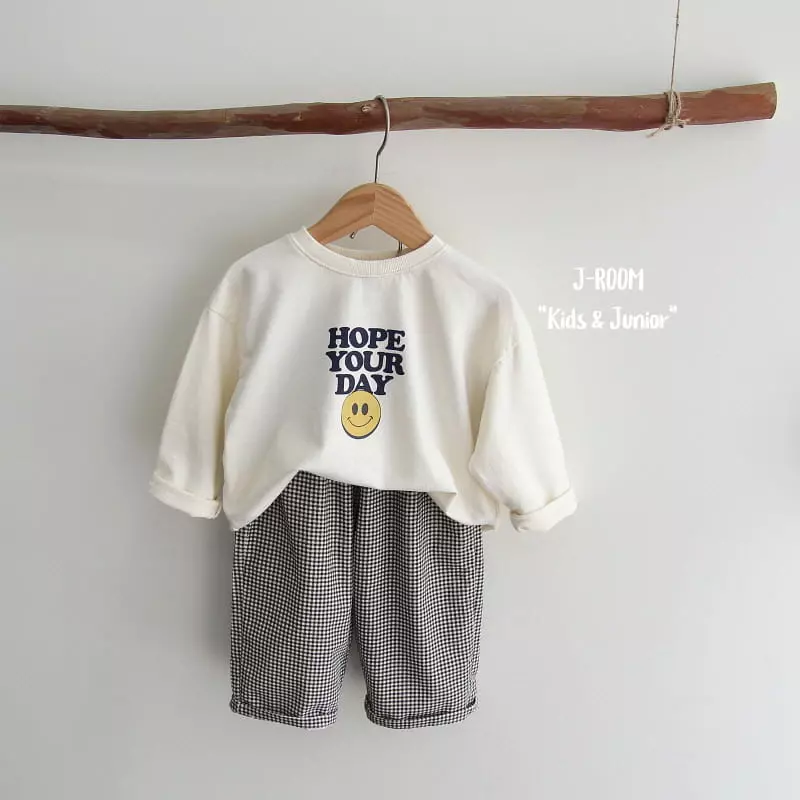 J-Room - Korean Children Fashion - #discoveringself - Rib Check Top Bottom Set - 2