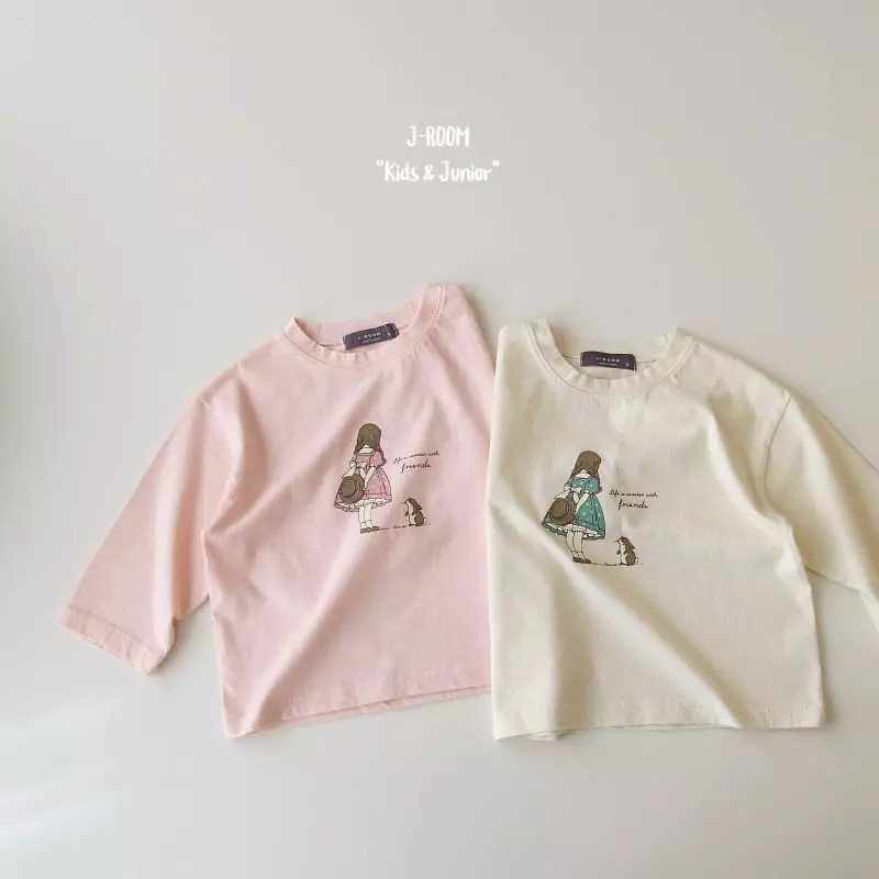 J-Room - Korean Children Fashion - #discoveringself - Girl Paint Tee - 2