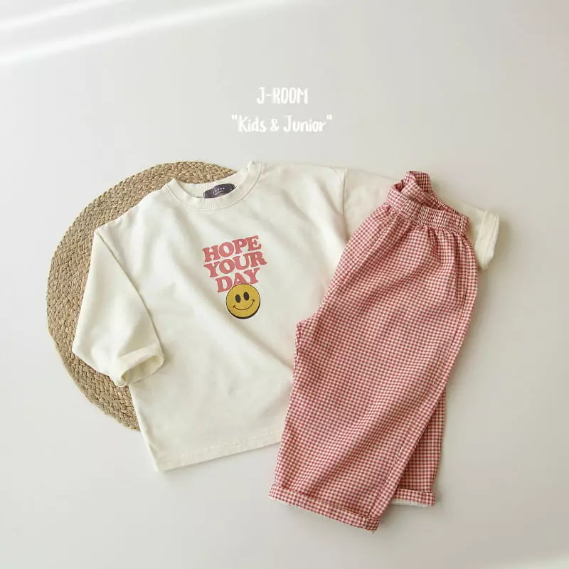 J-Room - Korean Children Fashion - #fashionkids - Rib Check Top Bottom Set - 3