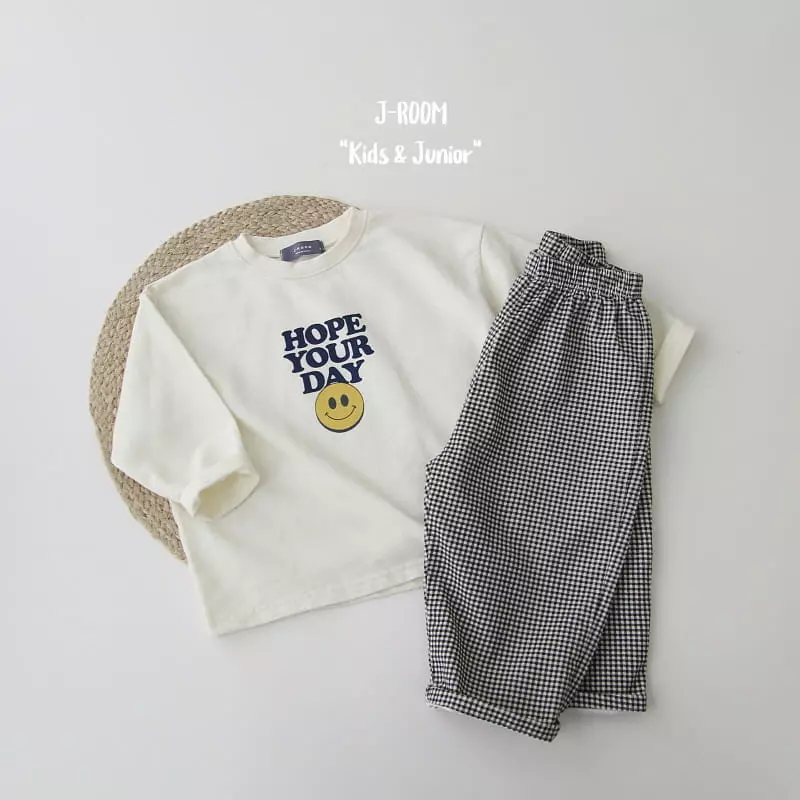 J-Room - Korean Children Fashion - #fashionkids - Rib Check Top Bottom Set - 4
