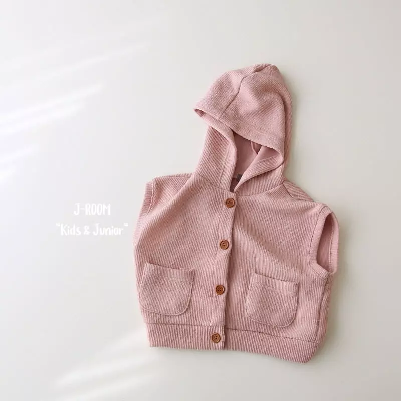 J-Room - Korean Children Fashion - #kidzfashiontrend - Rib Open Hoody Vest - 8