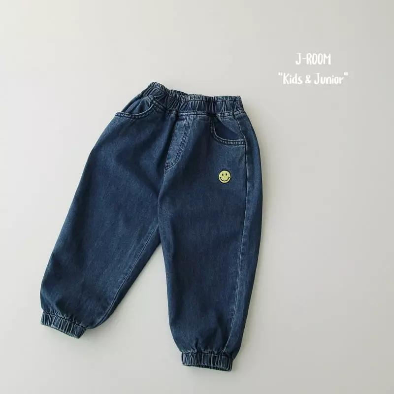 J-Room - Korean Children Fashion - #kidzfashiontrend - Embrodiery Denim Jogger Pants - 2