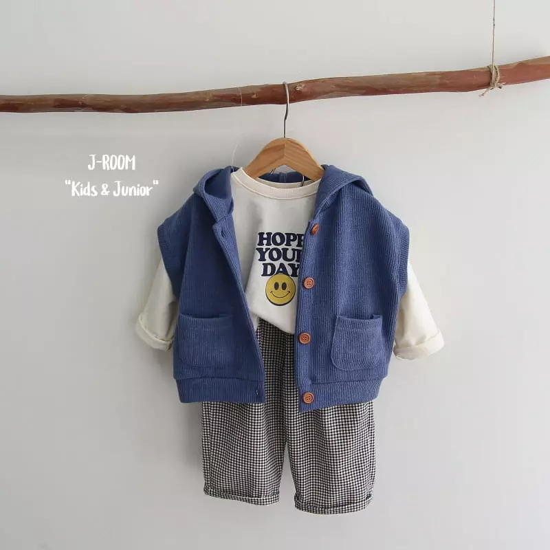 J-Room - Korean Children Fashion - #littlefashionista - Rib Check Top Bottom Set - 8