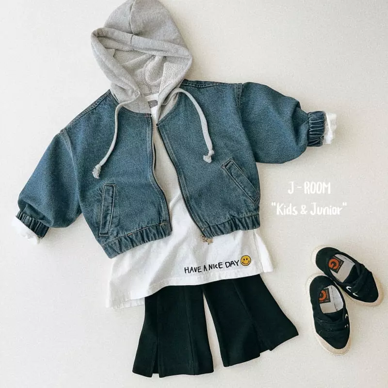 J-Room - Korean Children Fashion - #stylishchildhood - Banding Denim Jacket - 3