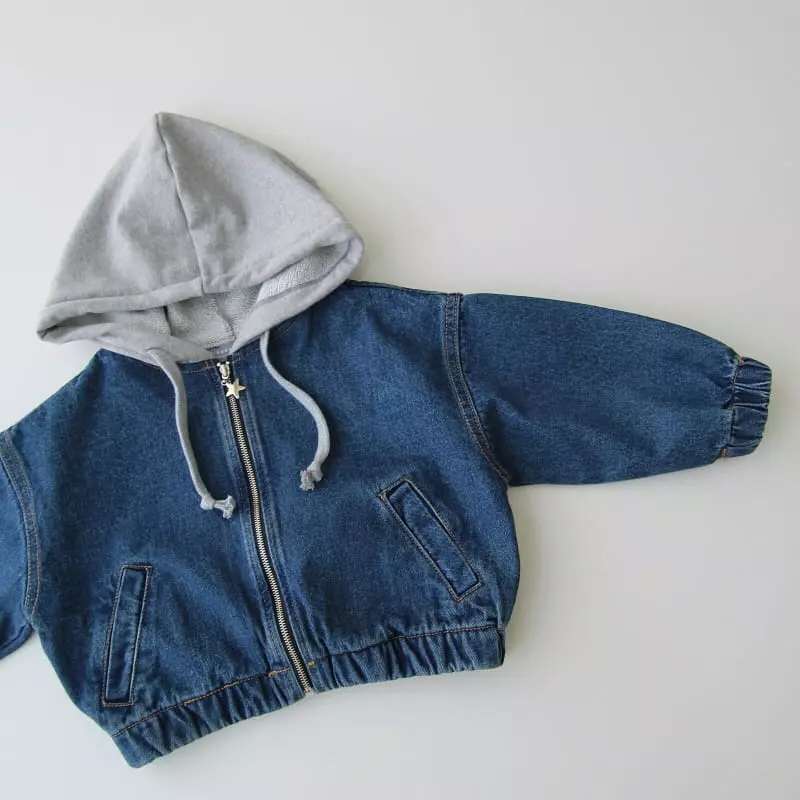 J-Room - Korean Children Fashion - #todddlerfashion - Banding Denim Jacket