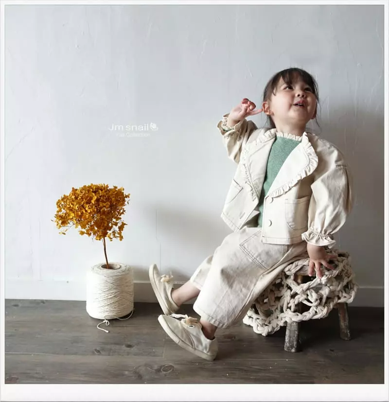 Jm Snail - Korean Children Fashion - #toddlerclothing - Denim Frill Jacket - 9