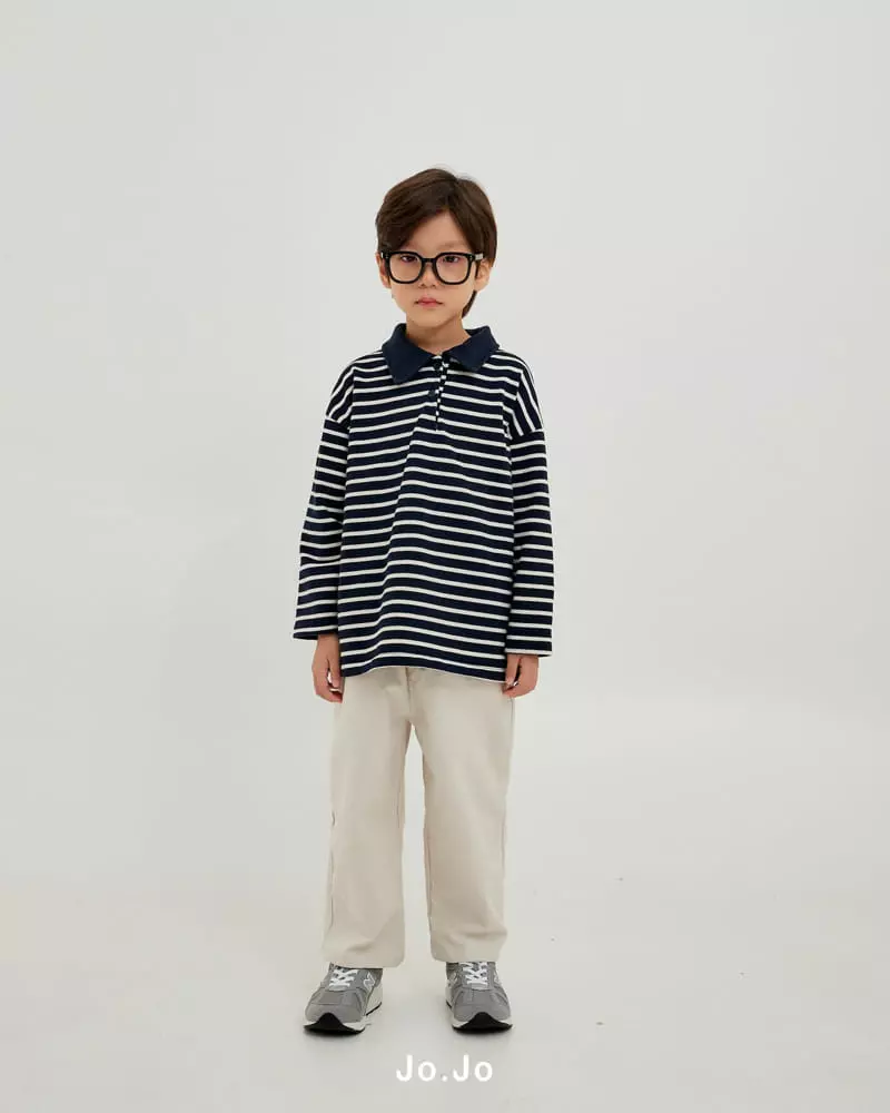 Jo Jo - Korean Children Fashion - #childrensboutique - Stripes Collar Tee - 4