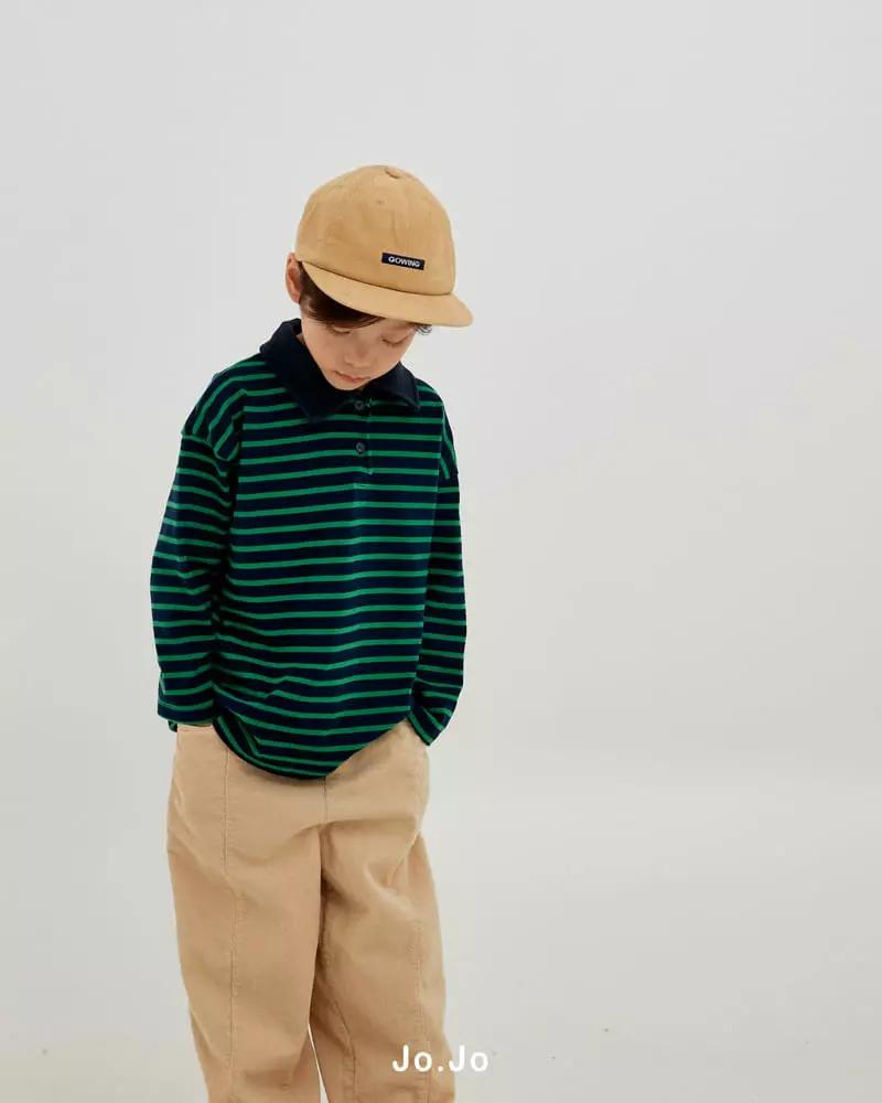 Jo Jo - Korean Children Fashion - #kidsshorts - Stripes Collar Tee - 7