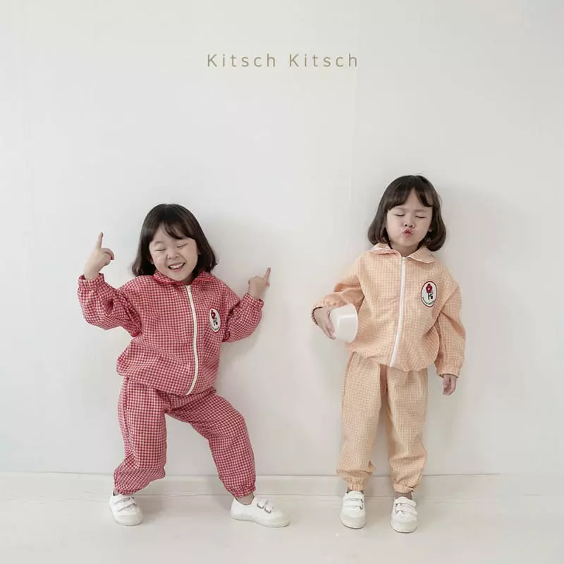 Kitsch Kitsch - Korean Children Fashion - #childofig - Circlle Windbreaker Top Bottom Set - 2