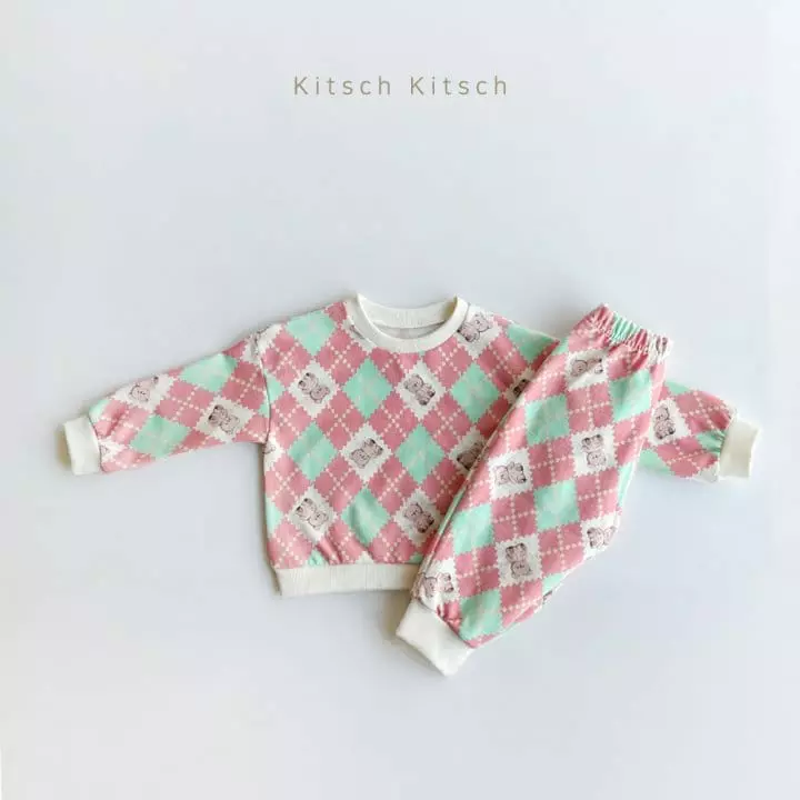 Kitsch Kitsch - Korean Children Fashion - #discoveringself - Argly Top Bottom Set - 2