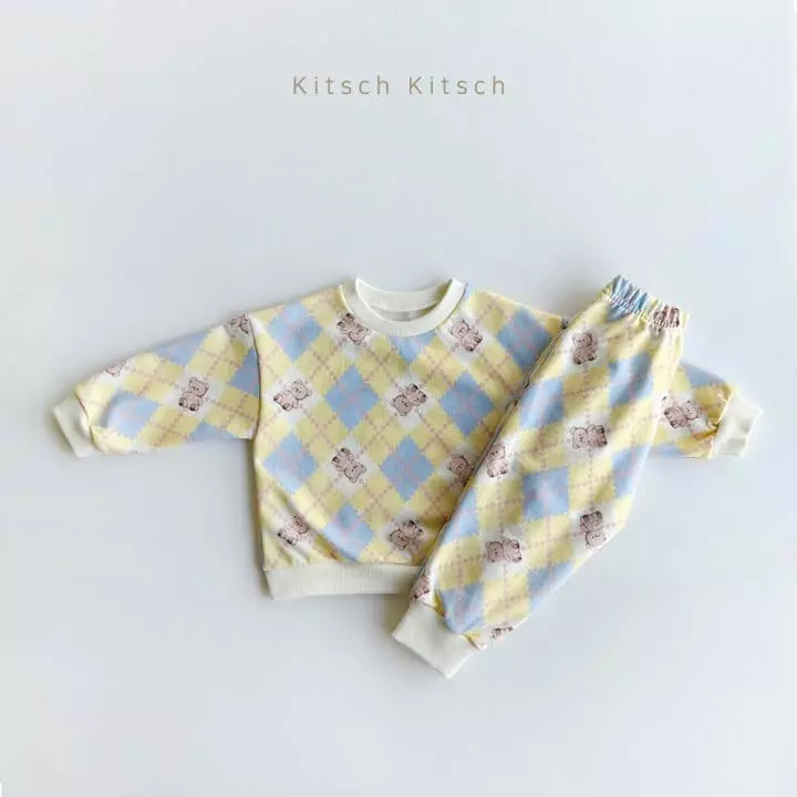Kitsch Kitsch - Korean Children Fashion - #fashionkids - Argly Top Bottom Set - 3