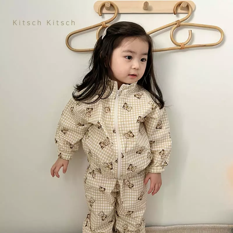 Kitsch Kitsch - Korean Children Fashion - #fashionkids - Pattern Windbreaker Top Bottom Set - 8