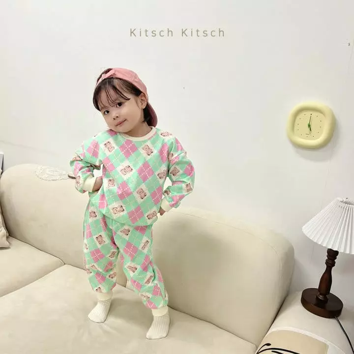 Kitsch Kitsch - Korean Children Fashion - #fashionkids - Argly Top Bottom Set - 4