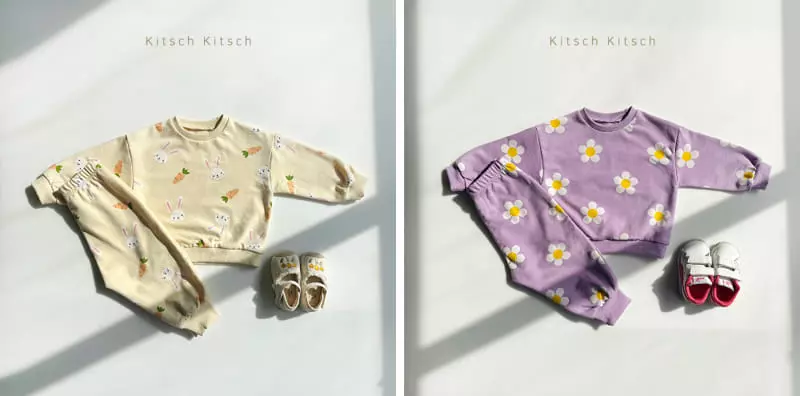 Kitsch Kitsch - Korean Children Fashion - #littlefashionista - Sweet Top Bottom Set - 4