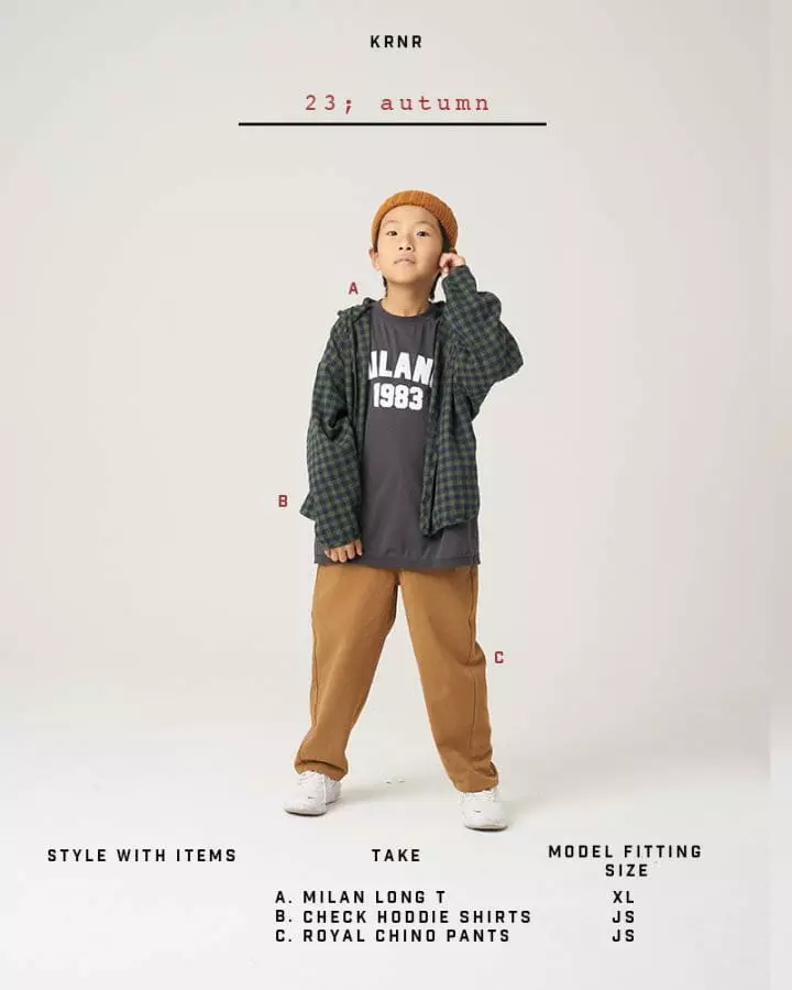 Kurenard - Korean Children Fashion - #designkidswear - Check Hoody Shirt - 6
