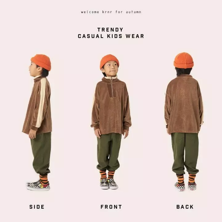 Kurenard - Korean Children Fashion - #kidsshorts - Velvet Zip-up Tee - 10