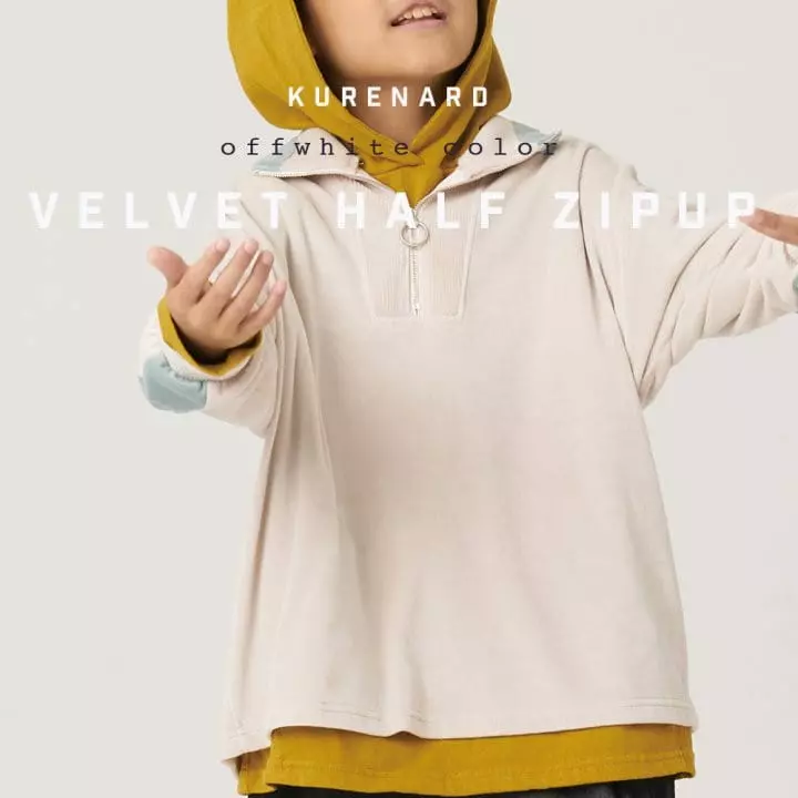 Kurenard - Korean Children Fashion - #toddlerclothing - Velvet Zip-up Tee - 4