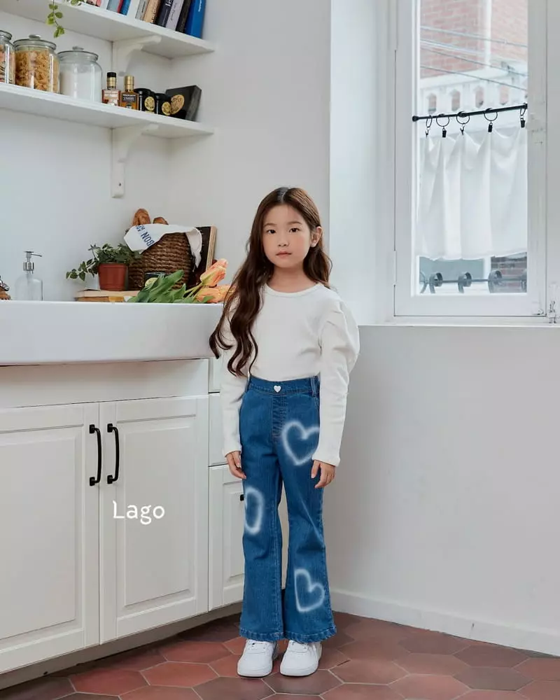 Lago - Korean Children Fashion - #fashionkids - Heart Paint Jeans - 2