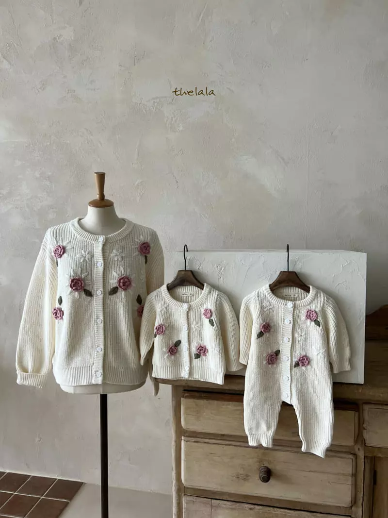 Lala - Korean Children Fashion - #kidsstore - Big Flower Cardigan - 5