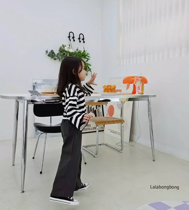 Lalabongbong - Korean Children Fashion - #kidsstore - Stripes Crop Tee - 5