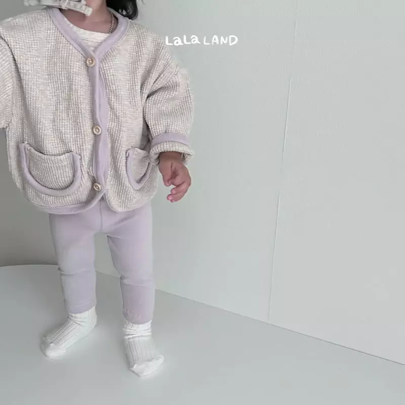 Lalaland - Korean Baby Fashion - #babyoutfit - Bebe Buttre Waffle Cardigan - 5