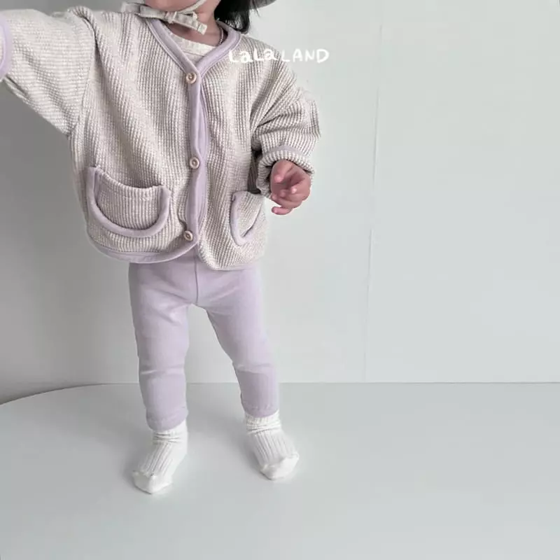 Lalaland - Korean Baby Fashion - #babyoutfit - Bebe Buttre Waffle Cardigan - 6