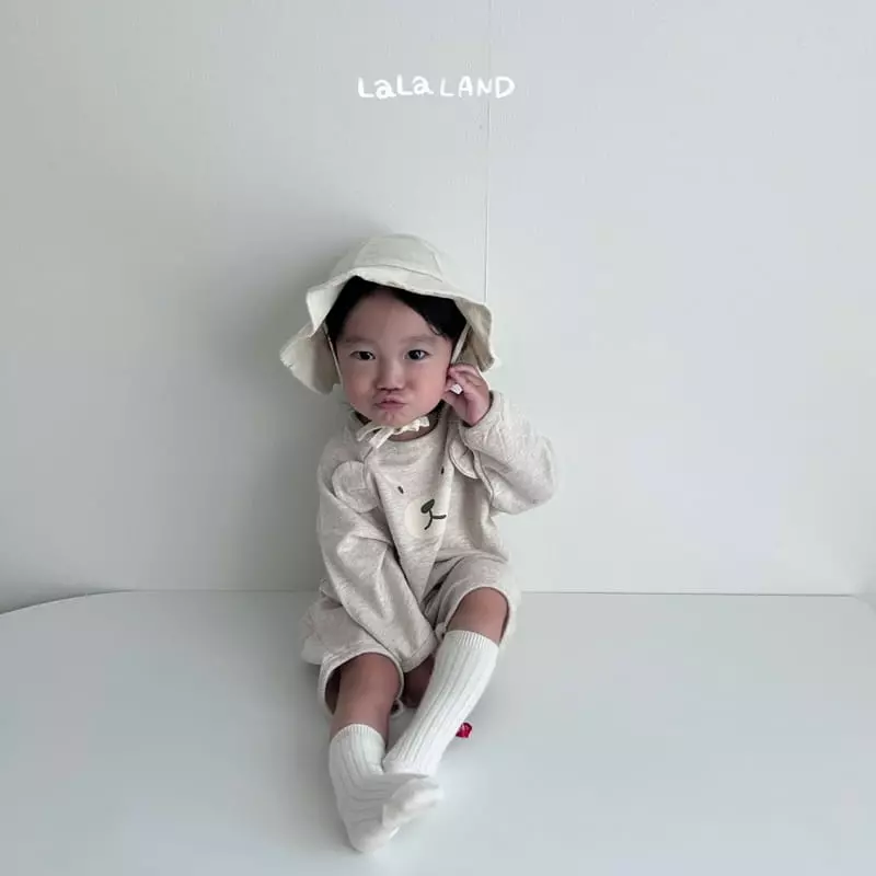 Lalaland - Korean Baby Fashion - #babyoutfit - Bebe Bear Ears Top Bottom Set - 3