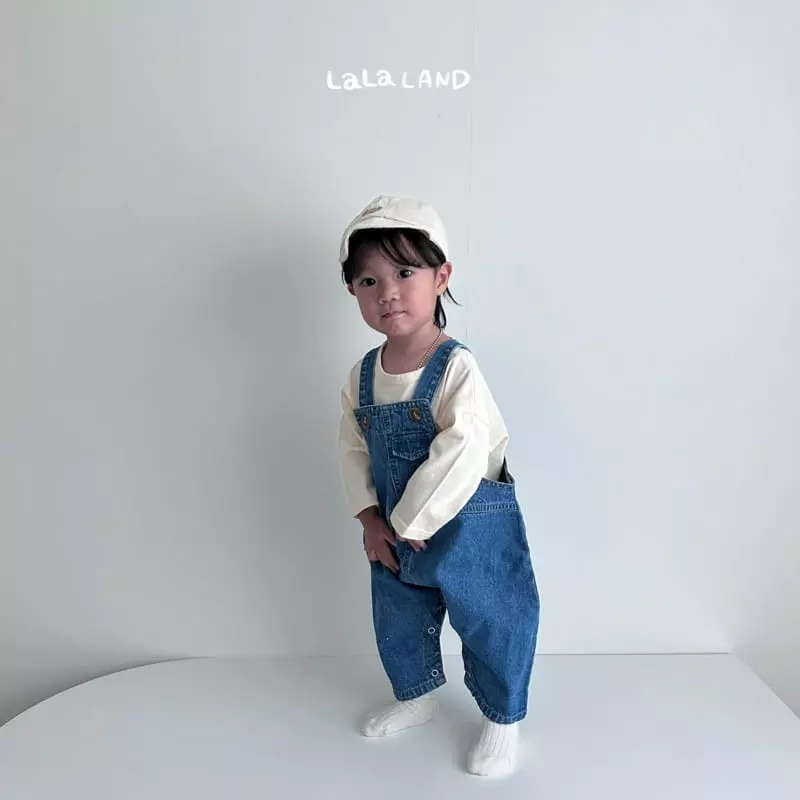 Lalaland - Korean Baby Fashion - #babywear - Bebe Pie Denim Dungarees - 2